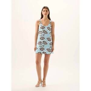 NEW ROAME ariana mini dress in azul bloom print